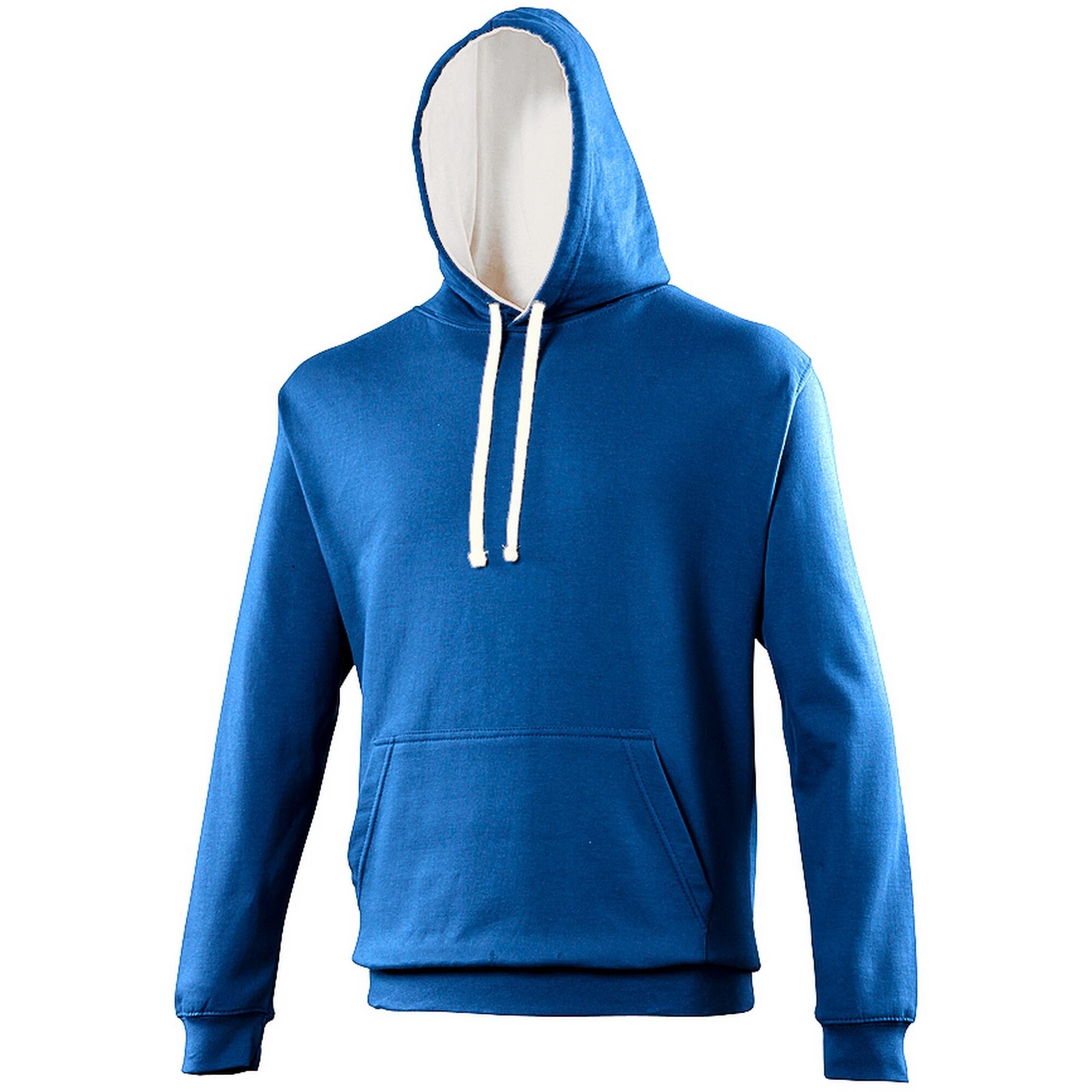 AWDIS Varsity Hooded Sweatshirt / Hoodie (Royal Blue/Arctic White)