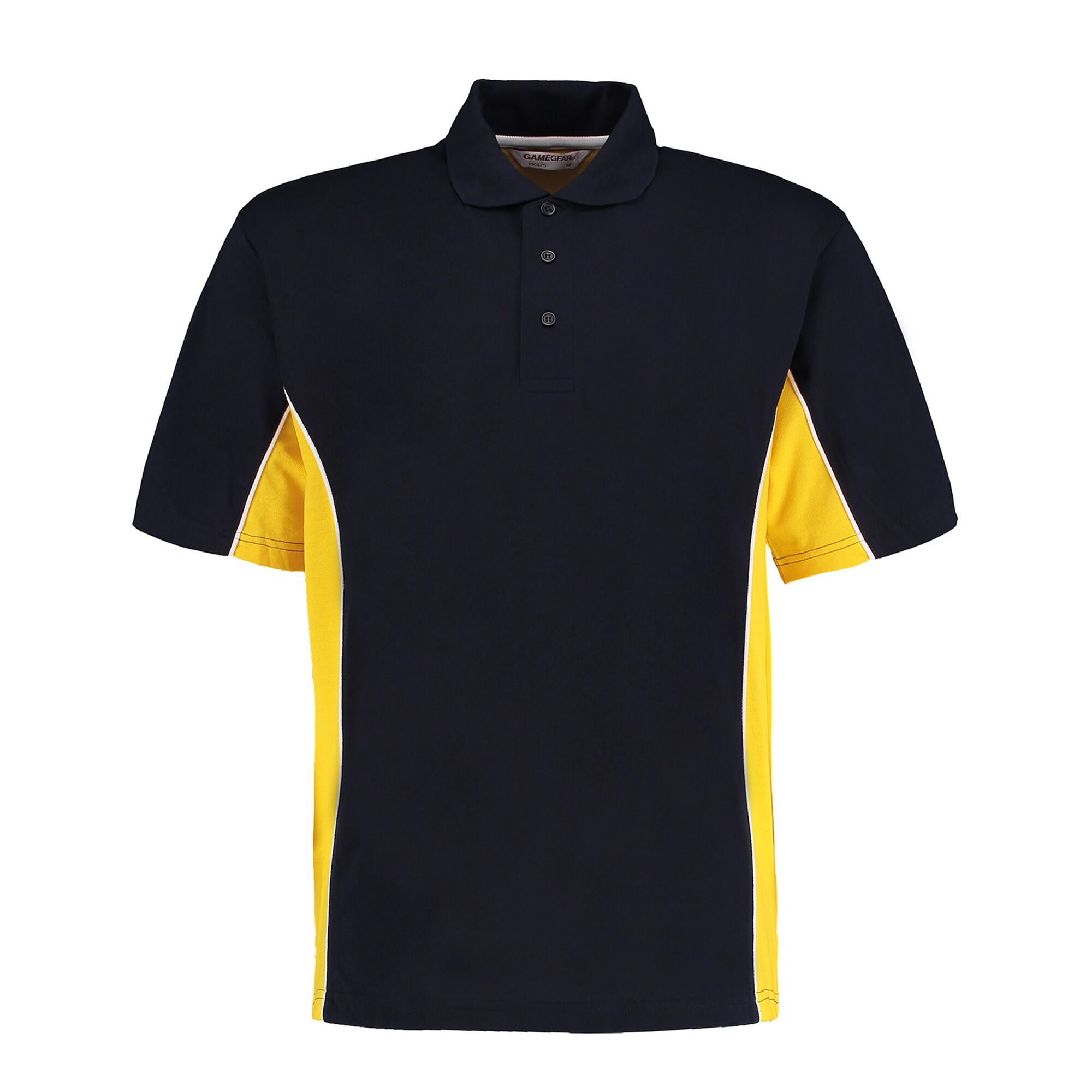 GAMEGEAR Mens Track Classic Polo Shirt (Navy/Mid Yellow/White)