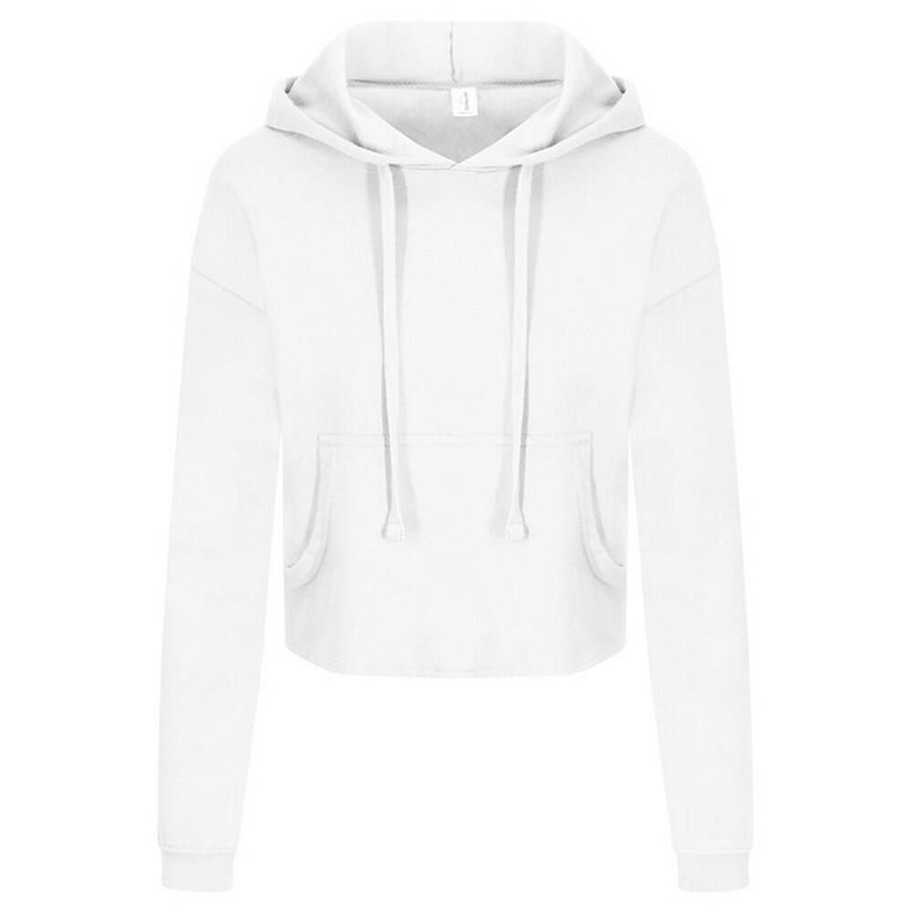 AWDIS Womens/Ladies Girlie Cropped Hoodie (Arctic White)