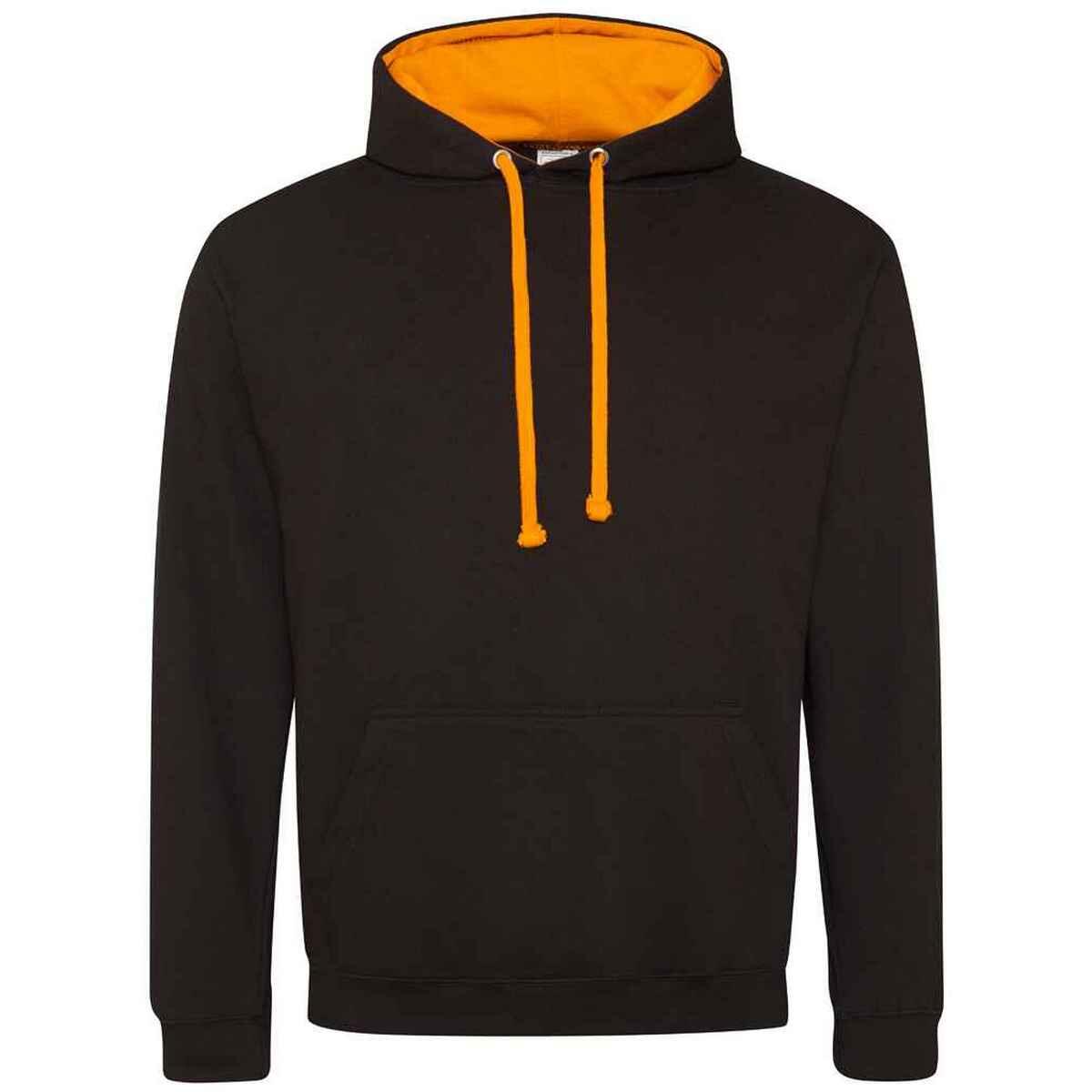 AWDIS Womens/Ladies Varsity Hoodie (Jet Black/Orange Crush)
