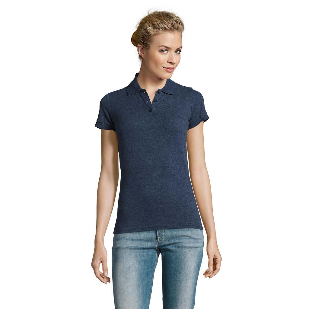 Womens/Ladies Perfect Melange Polo Shirt (Denim Heather)
