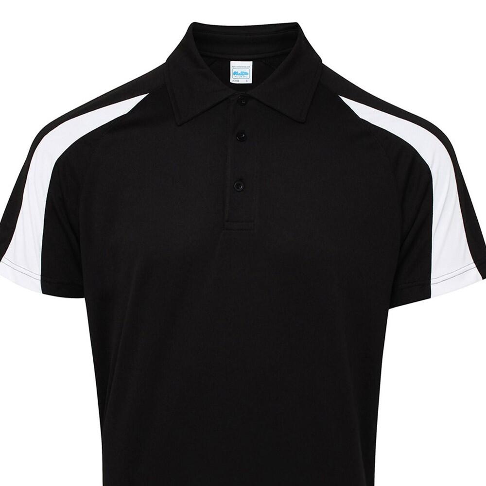 Polo Motif/style Contrasté COOL Homme (Noir Vif / Blanc) 2/2
