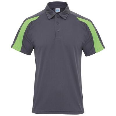 Heren cool contrast poloshirt (poolwit/vuurrood)