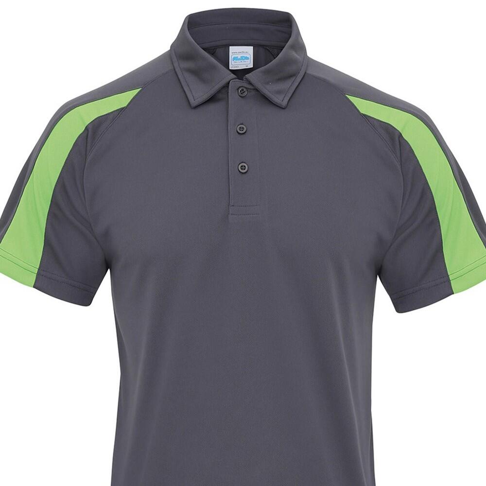 Polo Cool Contraste para Hombre Carbón, Amarillo Lima 2/2