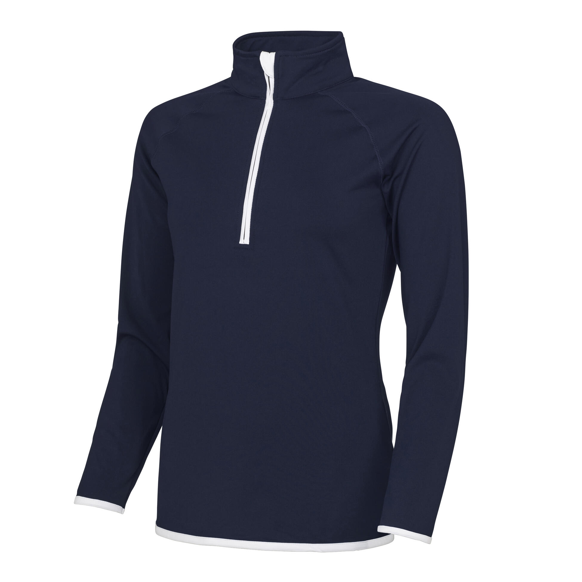 AWDIS Just Cool Womens/Ladies Half Zip Sweatshirt (French Navy/ Arctic White)