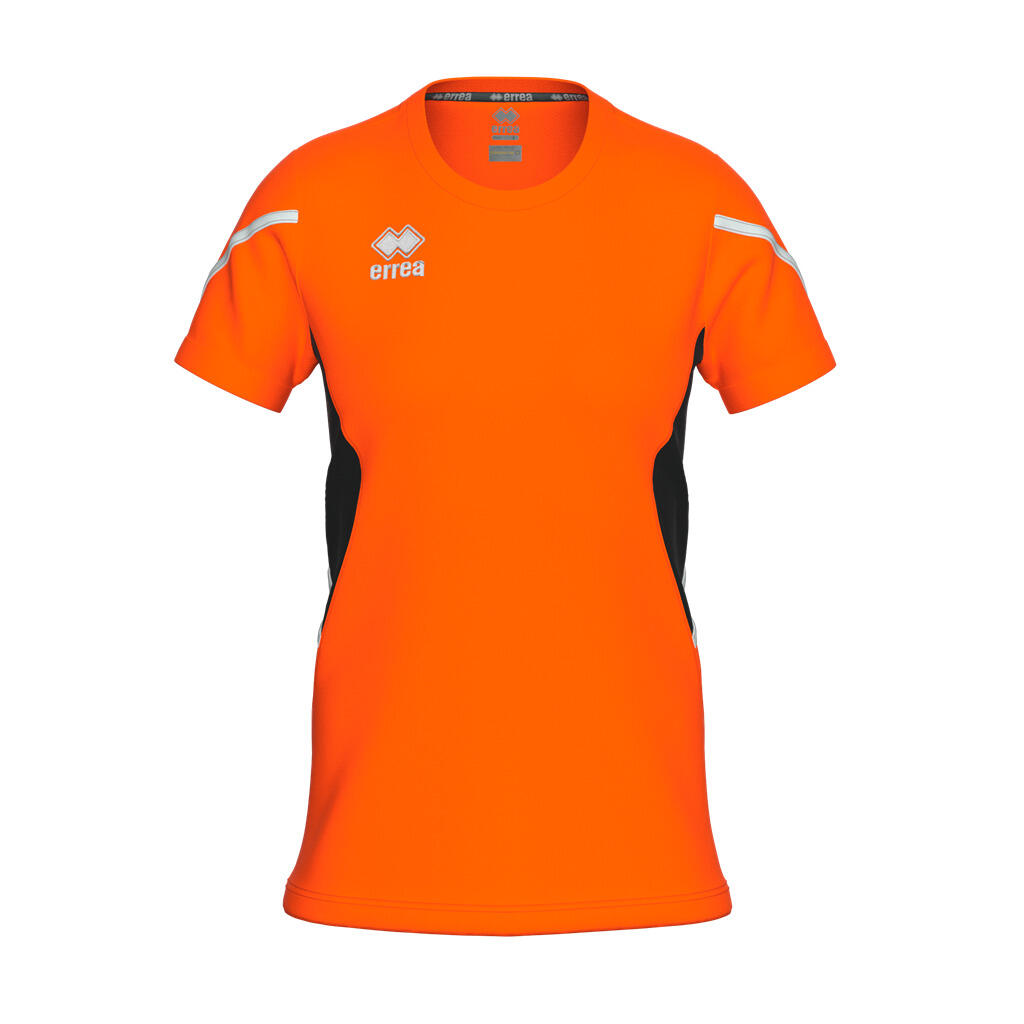 Errea - Maillot Fille Errea Corinne - Maillot Manches Courtes - Noir|orange - 8 À 10 Ans - Decathlon