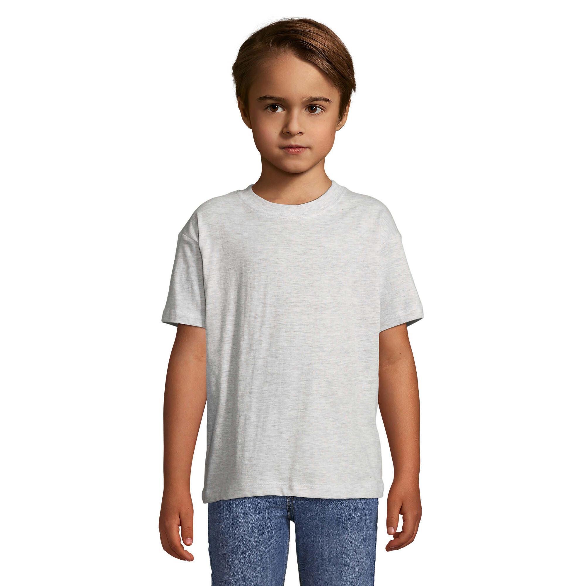 T-shirt regent 150 para crianças e jovens cinza mesclado