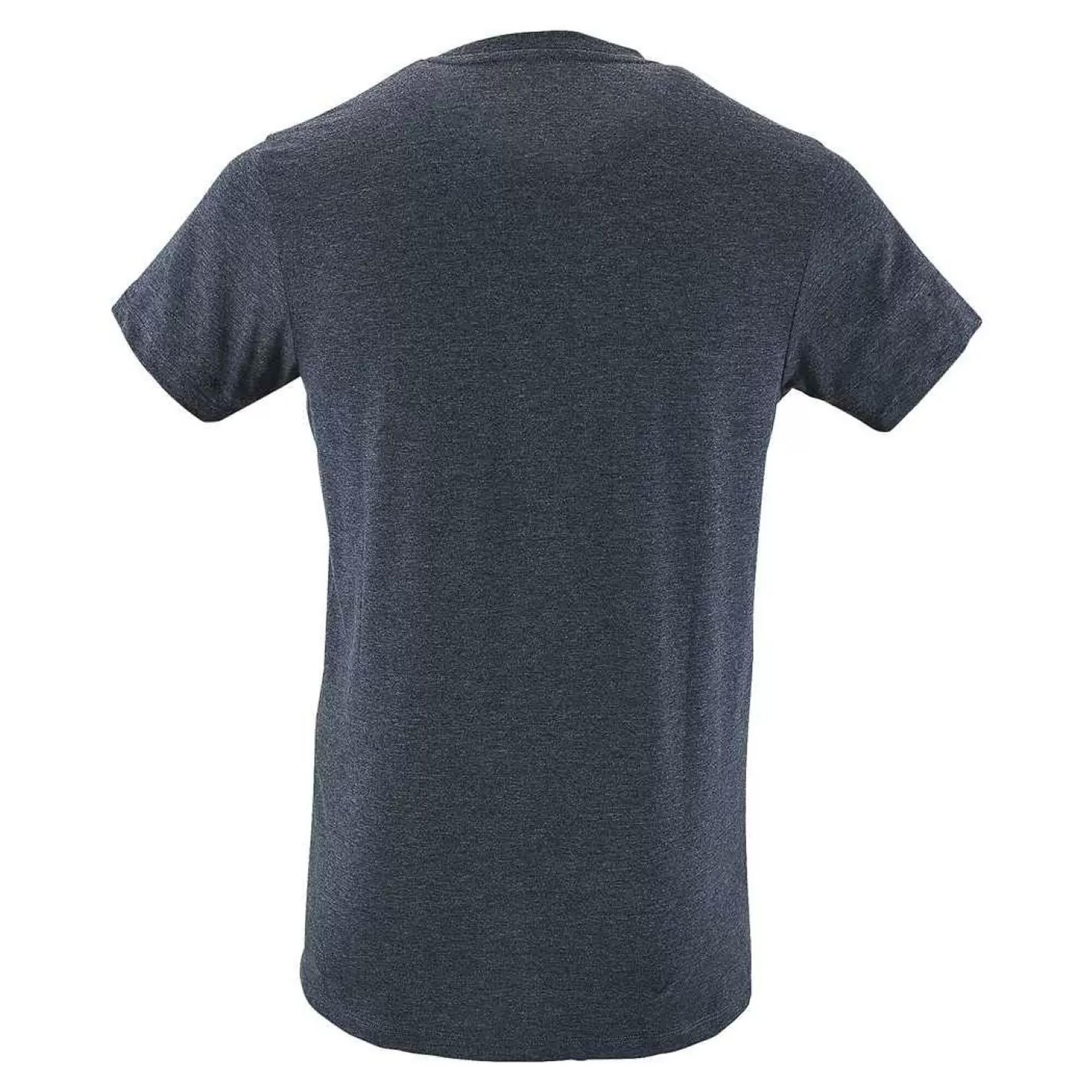 Heren Regent Polycotton Slim TShirt (Denim Heather) 2/4