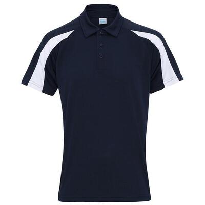 Heren cool contrast poloshirt (poolwit/vuurrood)