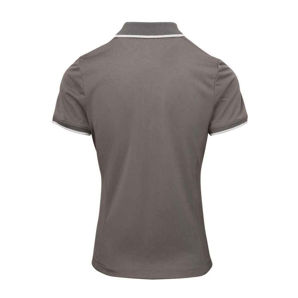 Camisola pólo com contraste Coolchecker para senhora e senhora (Cinzento Escuro 2/3