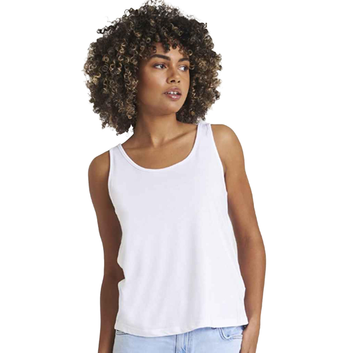 Womens/Ladies Tank Top (Solid White) 2/2