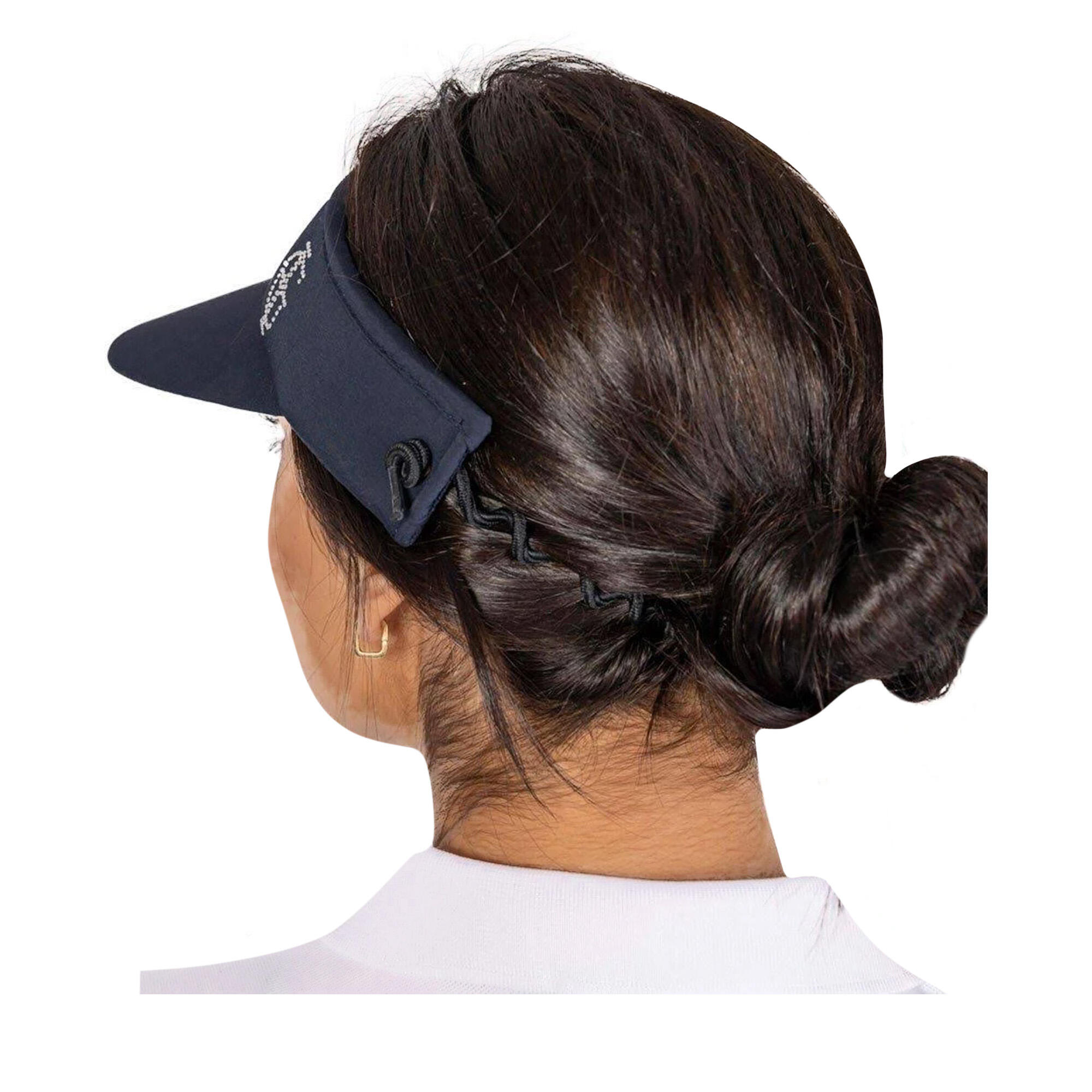 Womens/Ladies Diamante Logo Golf Sun Visor (Navy) 3/4