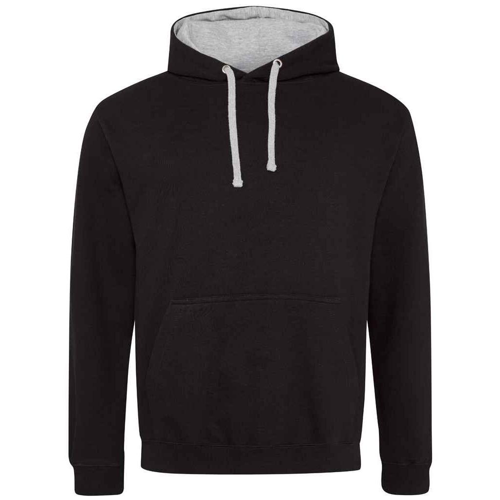 AWDIS Unisex Adult Varsity Hoodie (Jet Black/Heather Grey)