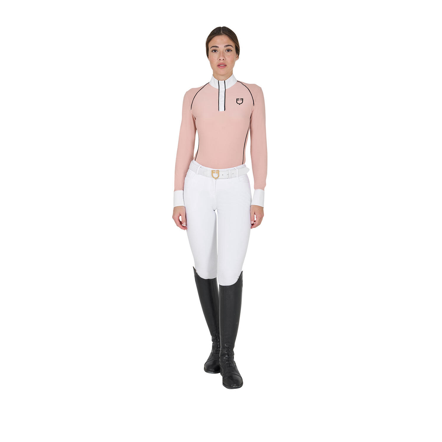 Polo d'équitation de concours maches longues femme Equestro 4/6