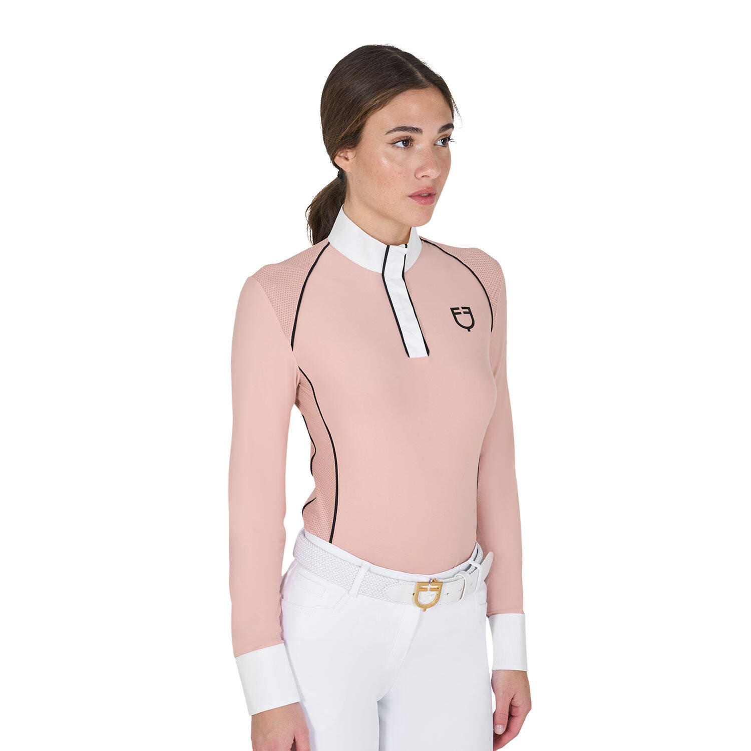 Polo d'équitation de concours maches longues femme Equestro 2/6