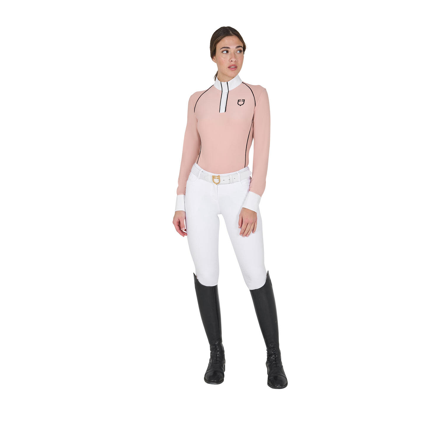 Polo d'équitation de concours maches longues femme Equestro 3/6
