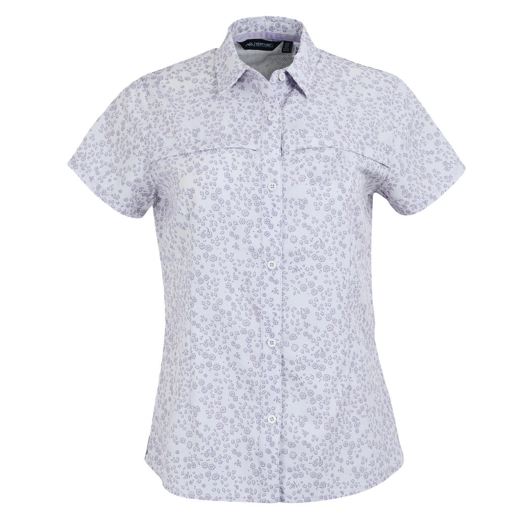 Womens/Ladies Travel Meadow Floral Packaway ShortSleeved Shirt (Lilac Hint)