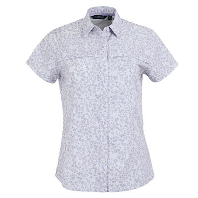 Dames travel meadow bloemen packaway shirt met korte mouw (lila hint)