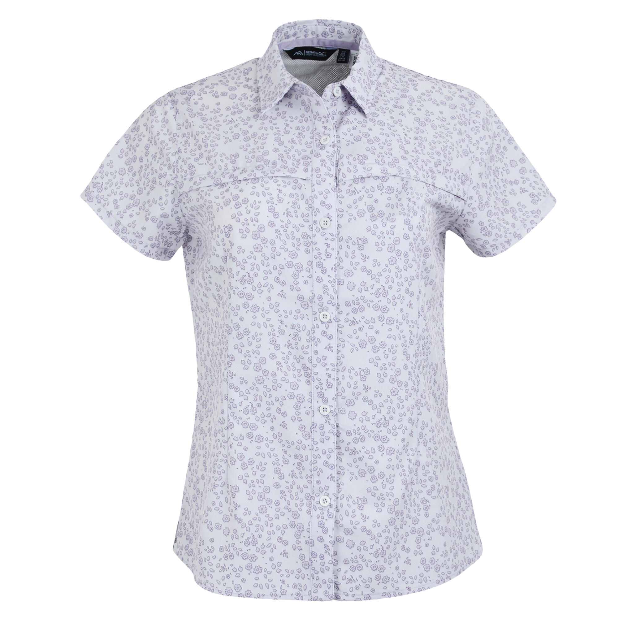 Regatta - Chemisier Manches Courtes Motif/style Fleurs De Prairie Travel Femme (lilas - Blouse - Mauve|rose - S - Decathlon