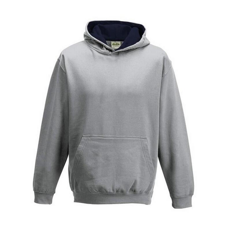 Sweat À Capuche VARSITY Enfant (Gris Chiné / Bleu Marine Français)