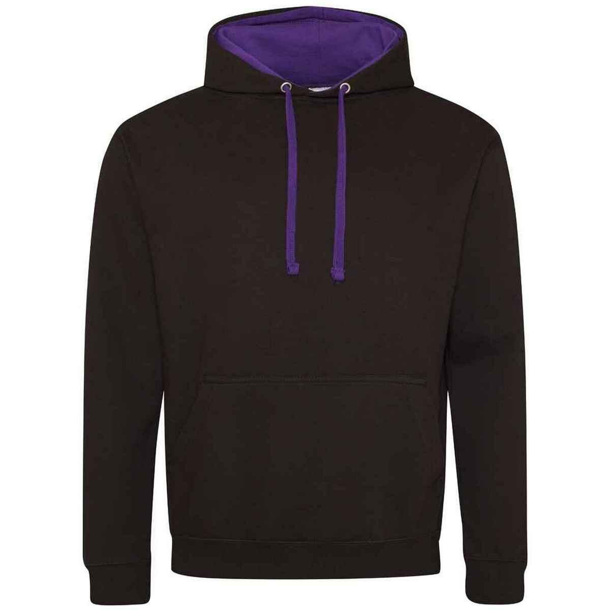"Varsity" Kapuzenpullover für Damen Pechschwarz/Violett 2/2