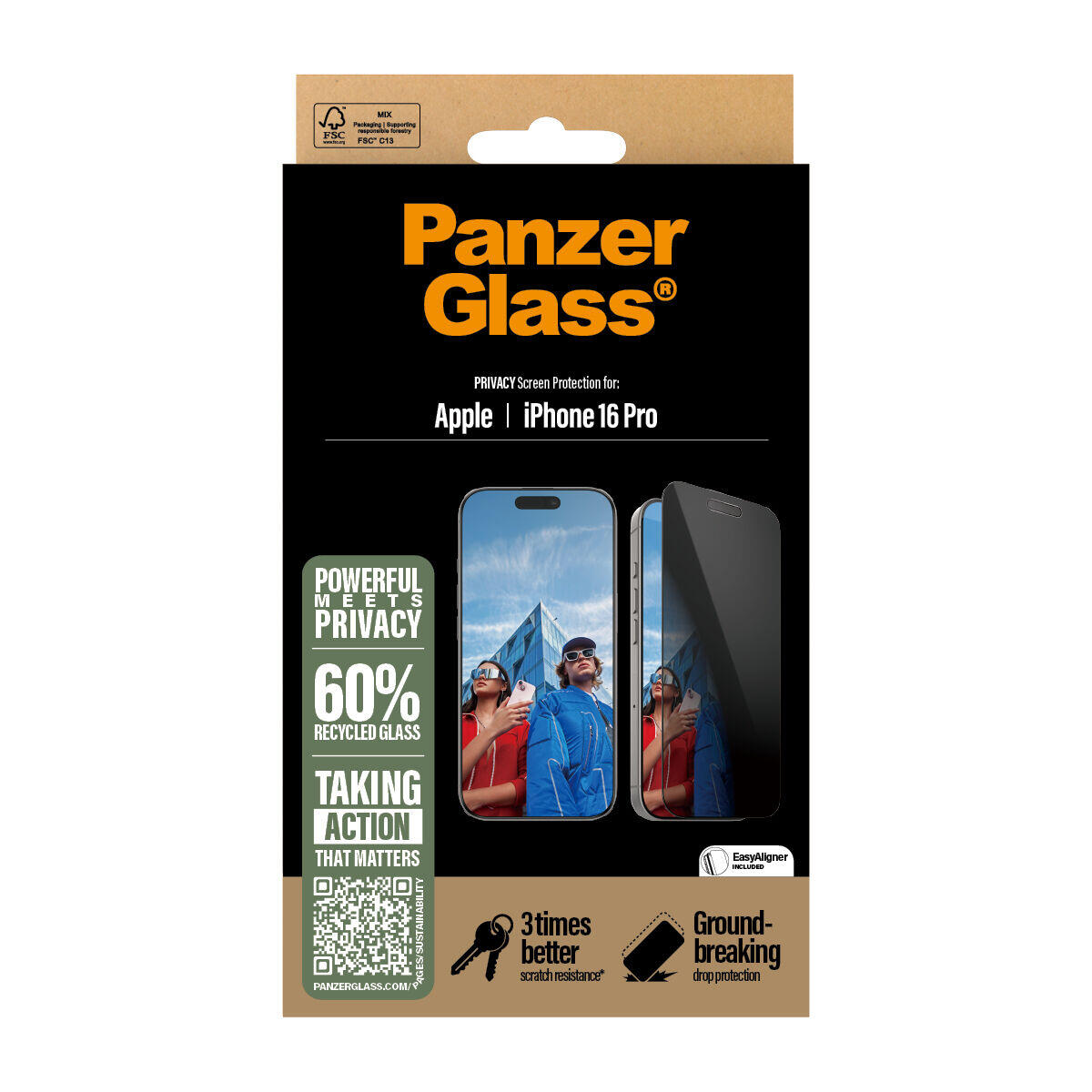 Protetor de ecrã para o telemóvel Panzer Glass P2862 Vidro
