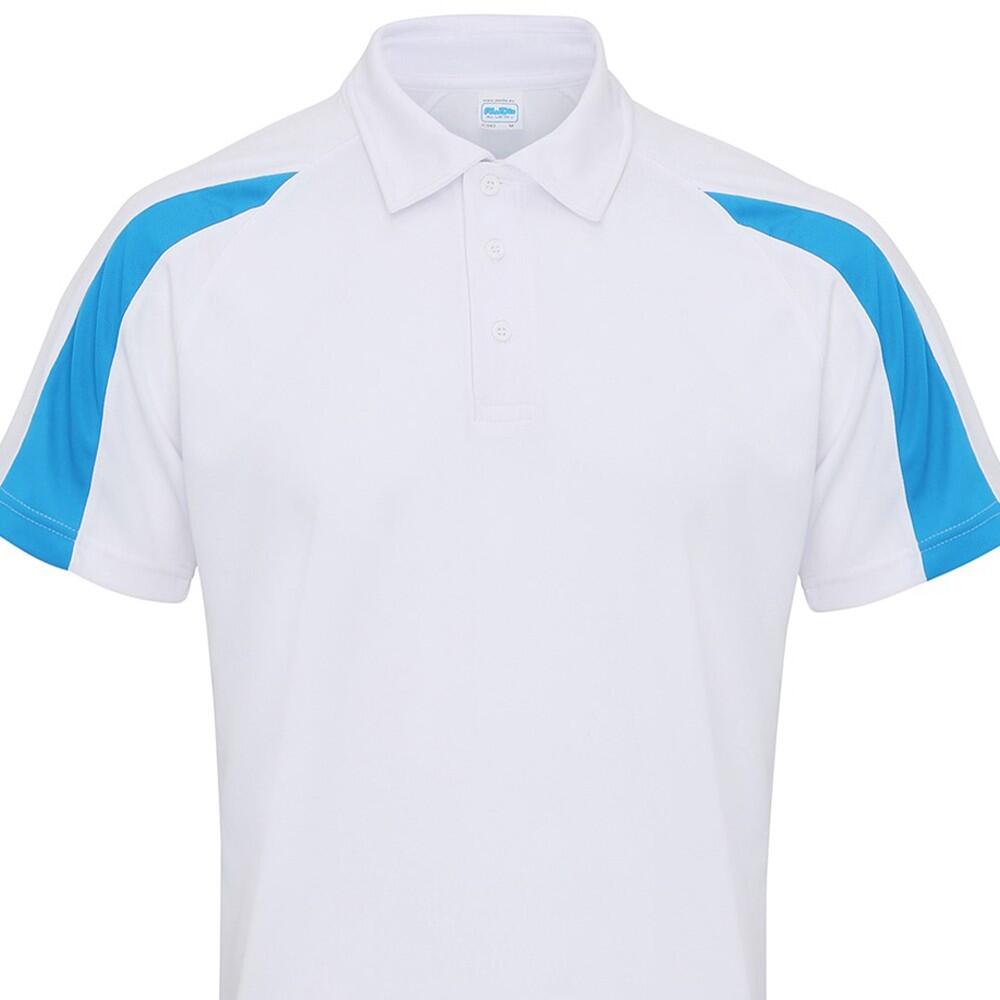 Polo Cool Contraste para Hombre Blanco Ártico, Azul Zafiro 2/2