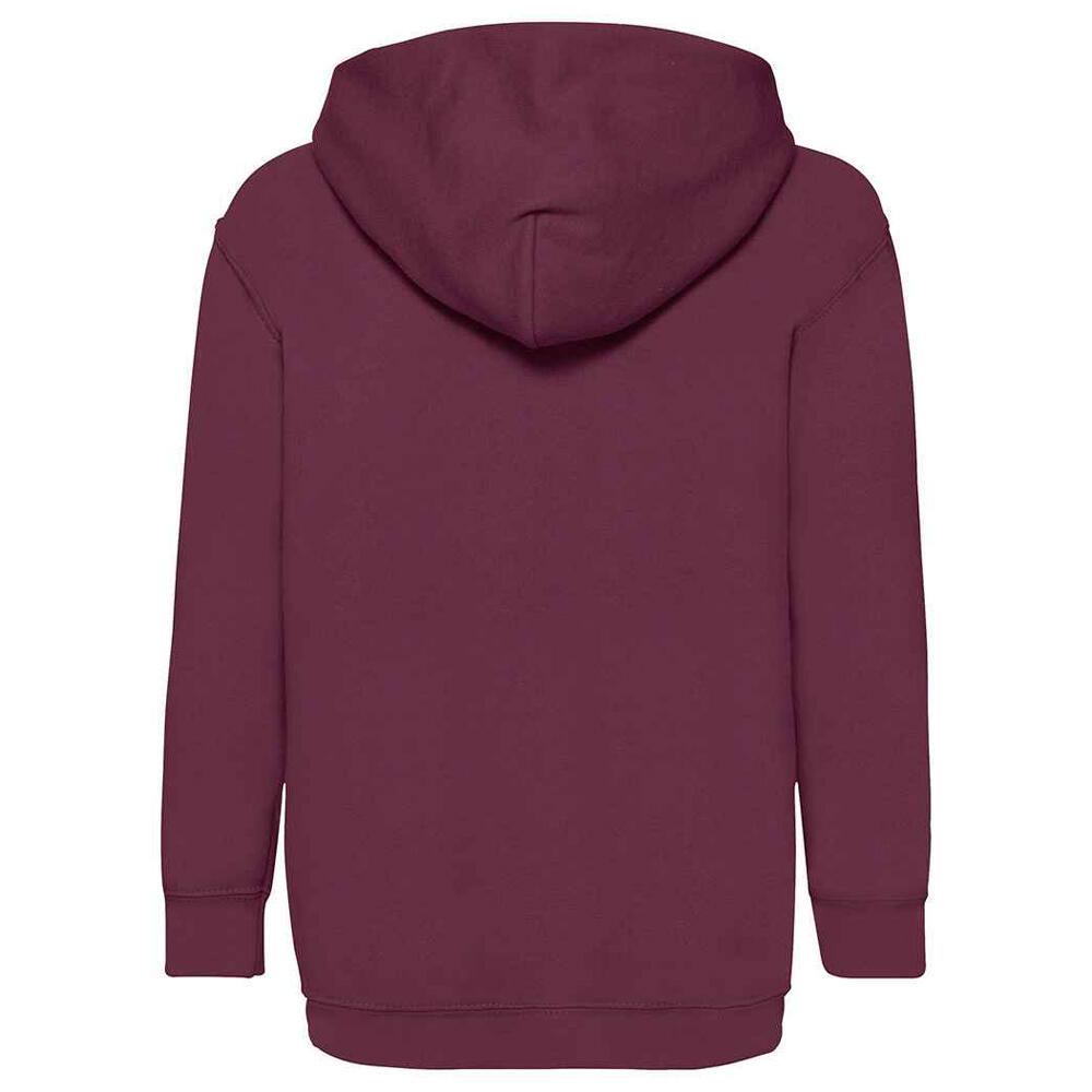 Felpa Con Cappuccio Bambini Fruit Of The Loom Classic Borgogna 2/3