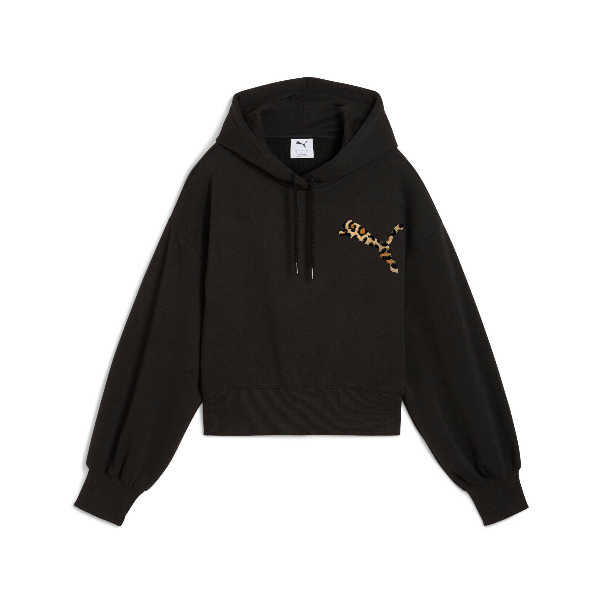 Puma - Sweatshirt À Capuche Crop Femme Puma Leo Luxe Relaxed - Sweat-shirt - Noir - 40 M - Decathlon