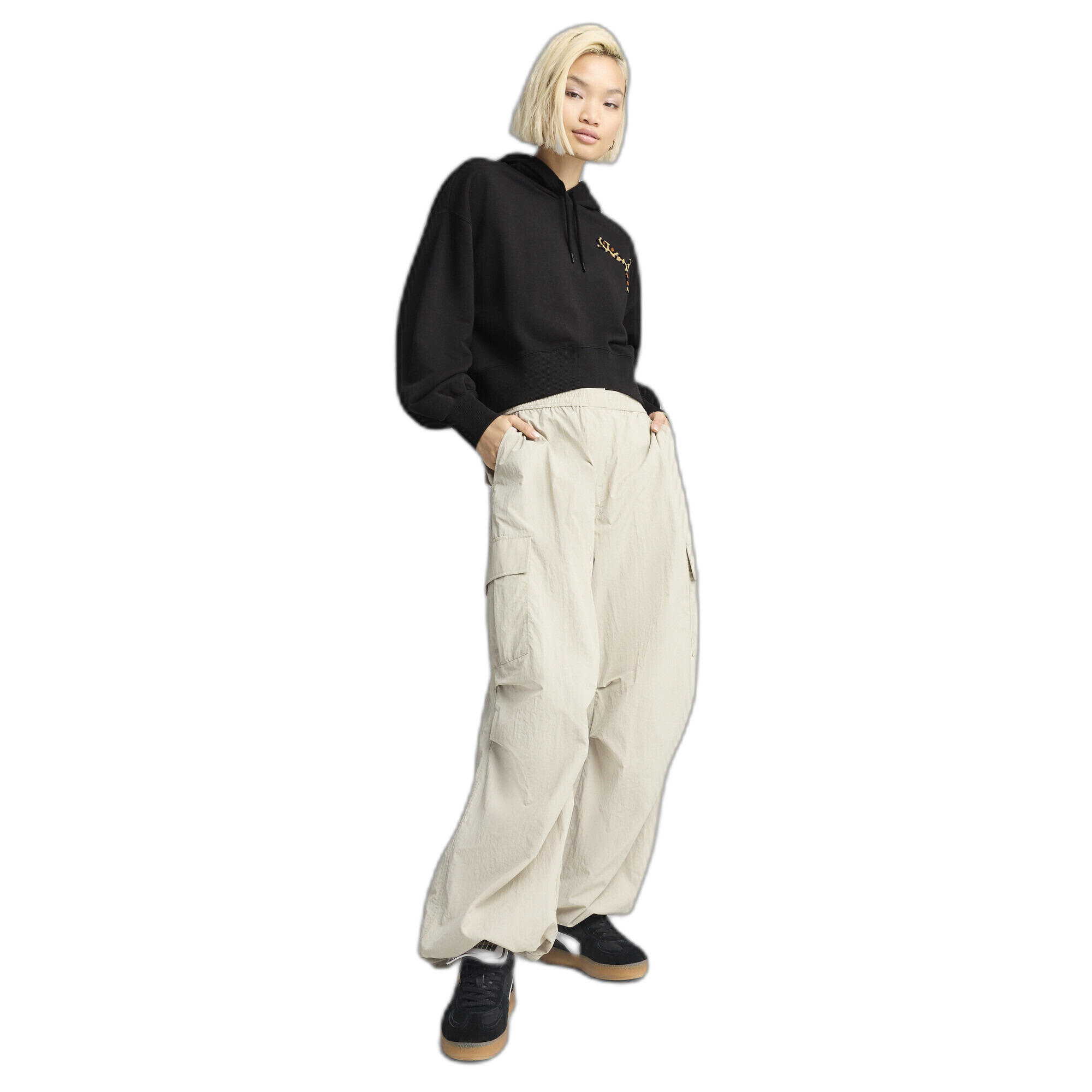 Sweatshirt à capuche crop femme Puma Leo Luxe Relaxed 5/7