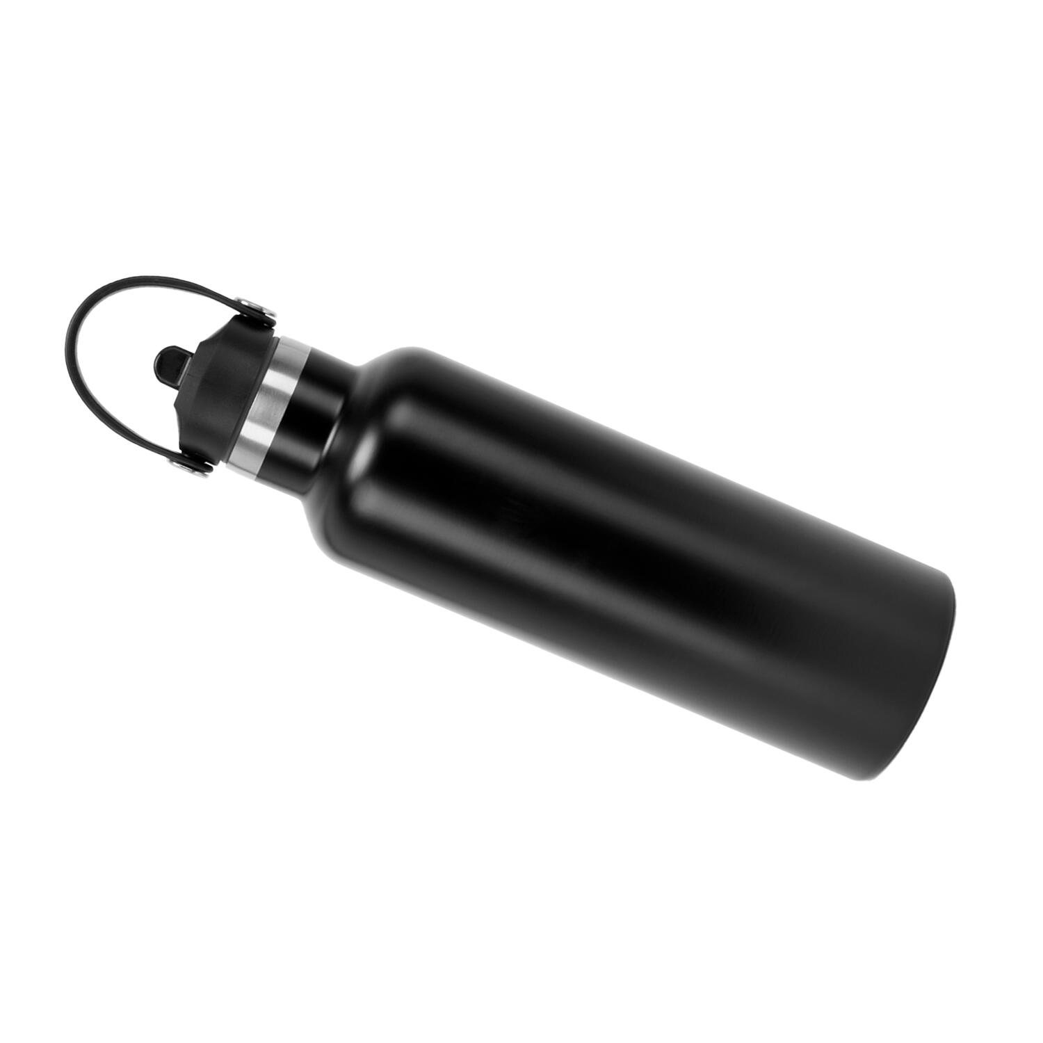 Wasserflasche, Unifarben Damen und Herren Schwarz 3/3