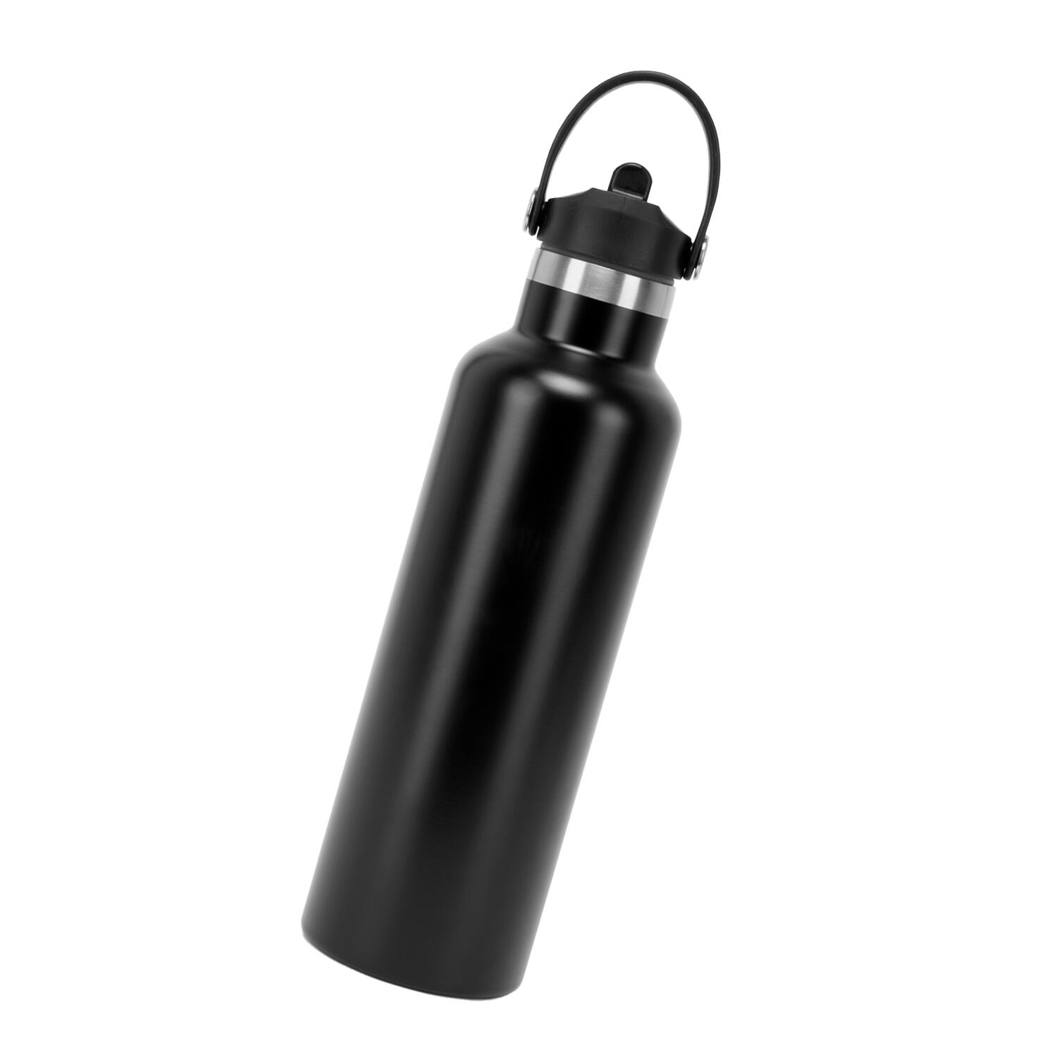Wasserflasche, Unifarben Damen und Herren Schwarz 2/3