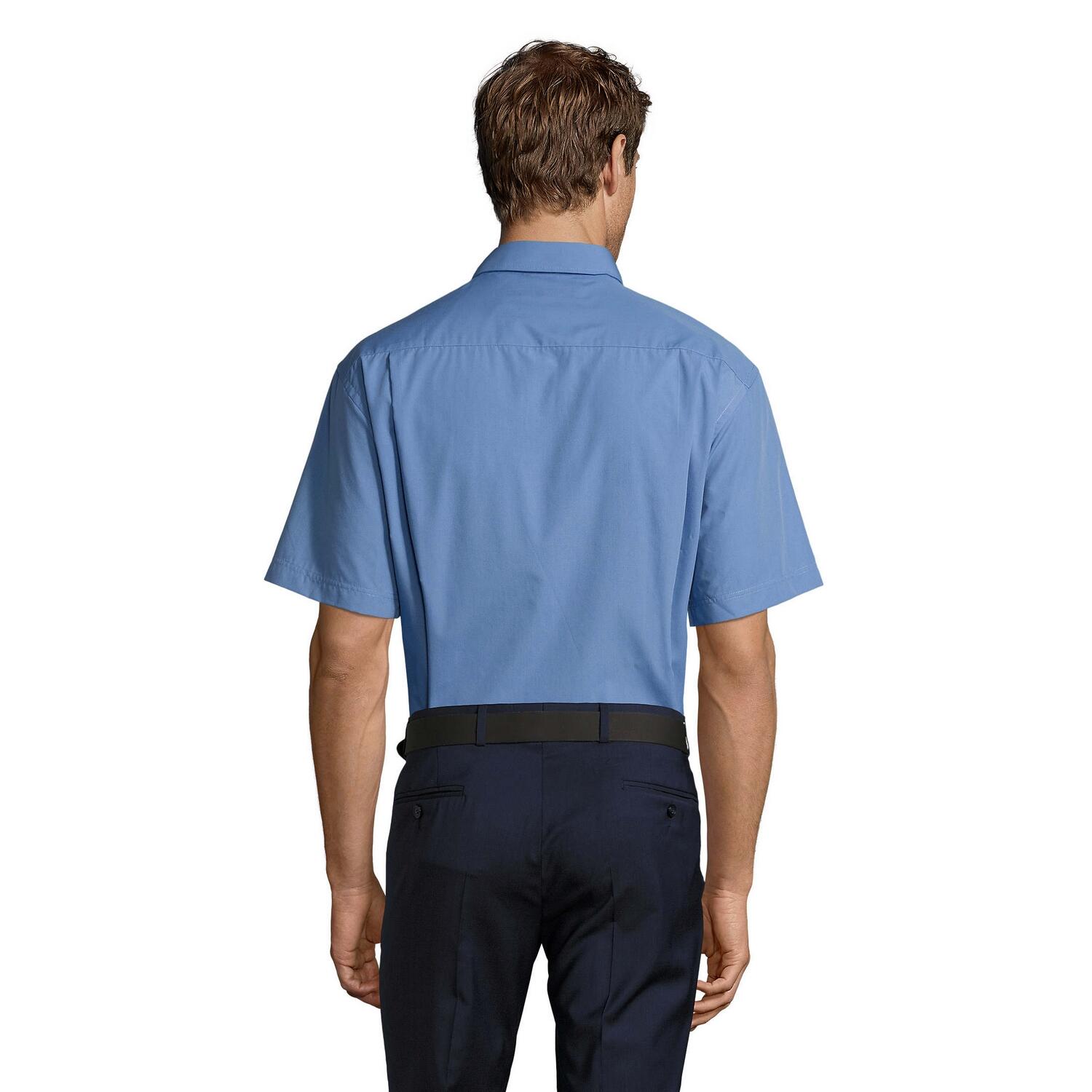 Camisa de manga curta Bristol Poplin para homem (Azul médio) 2/4