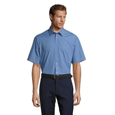 Heren bristol poplin overhemd met korte mouwen (zwart)