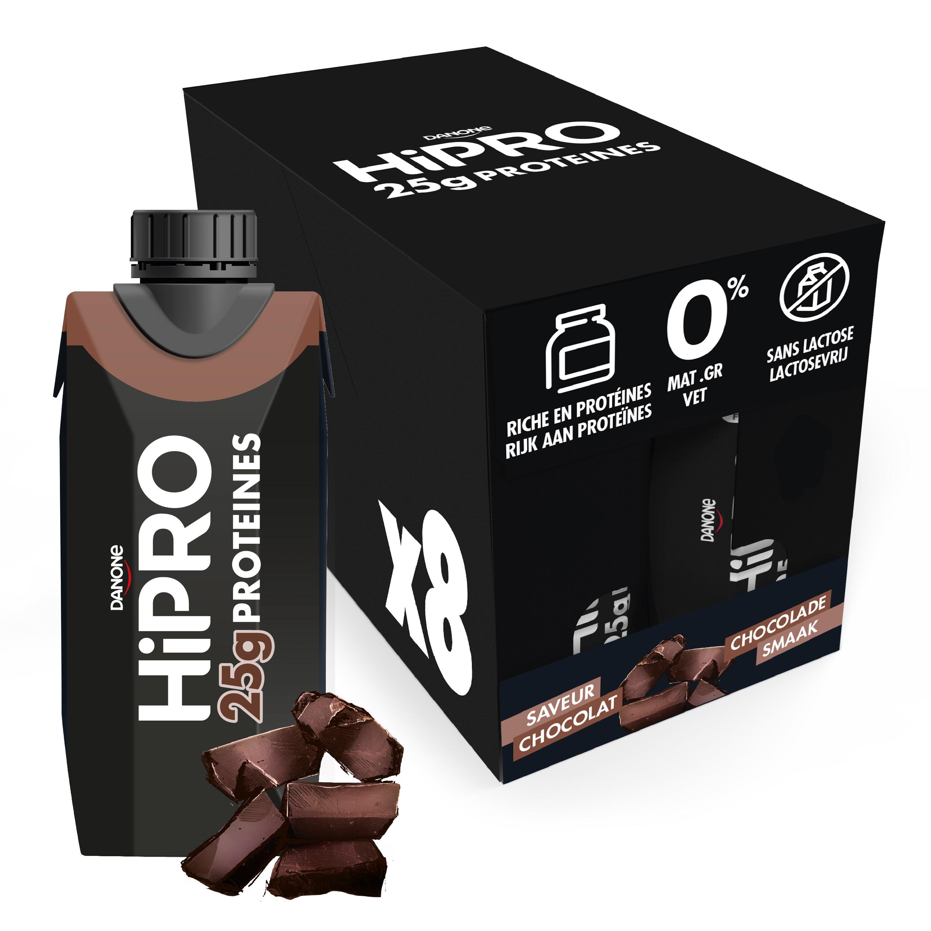 Danone HiPRO Eiwitshake – Chocolade – 25g Proteïne – 8 x 330ml – Lactosevrij 2/7