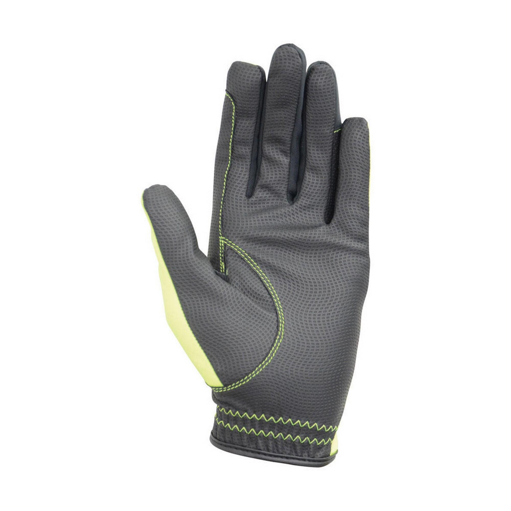Guanti da Equitazione Bambino Hy Giallo Fluo 2/2