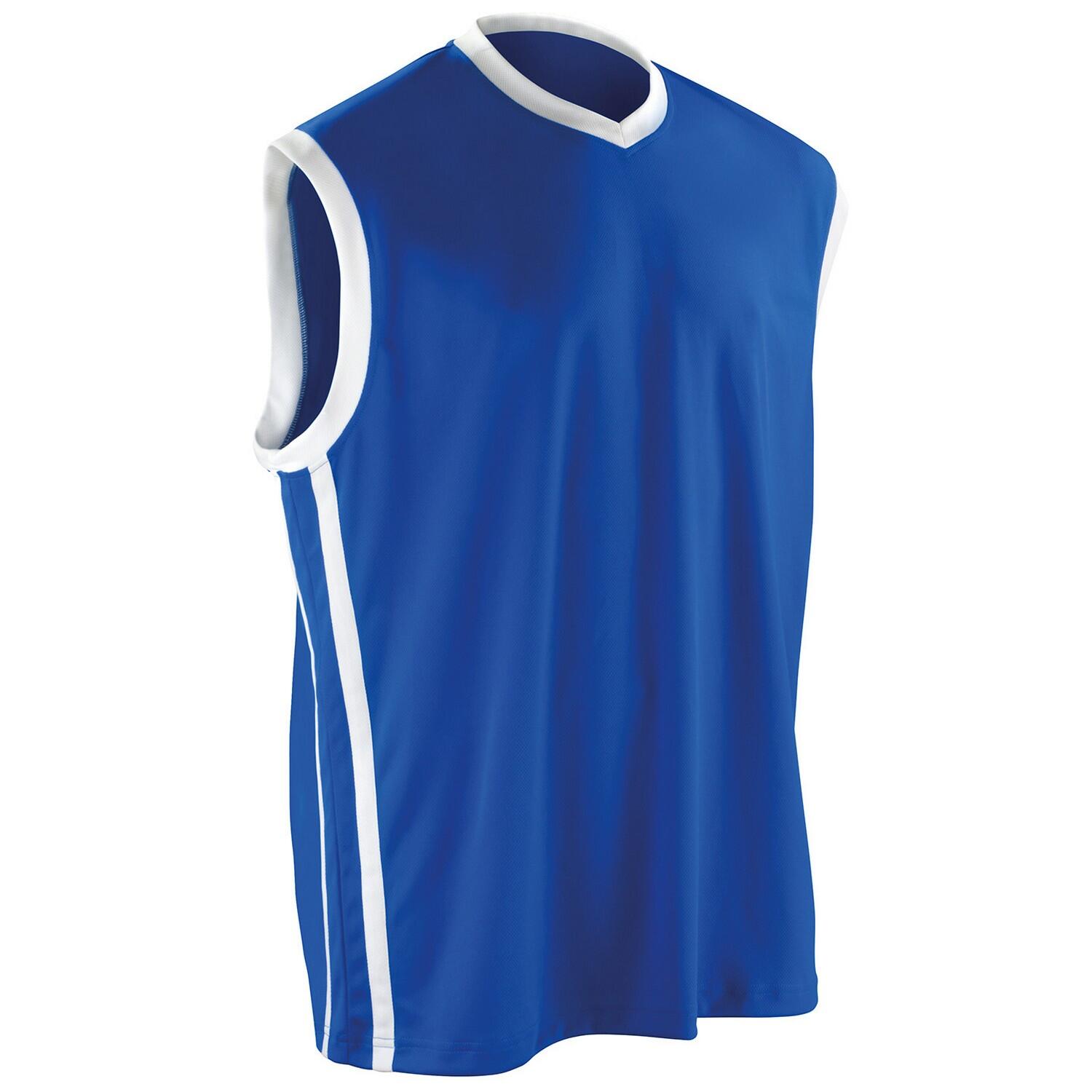 SPIRO Mens Basketball Top (Royal Blue/White)