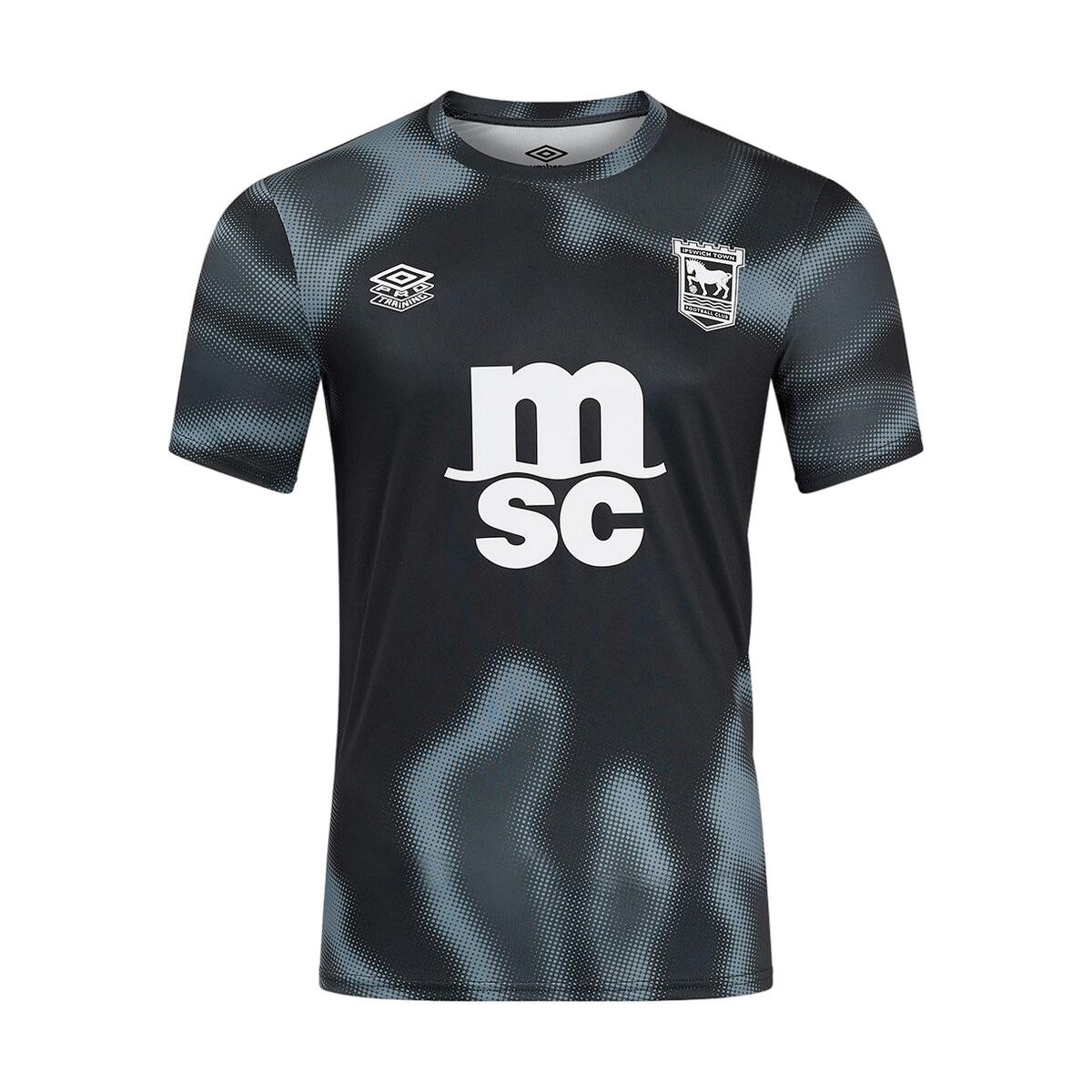 UMBRO Unisex Adult 24/25 Ipswich Town FC ShortSleeved Jersey (Black/Carbon/Flint