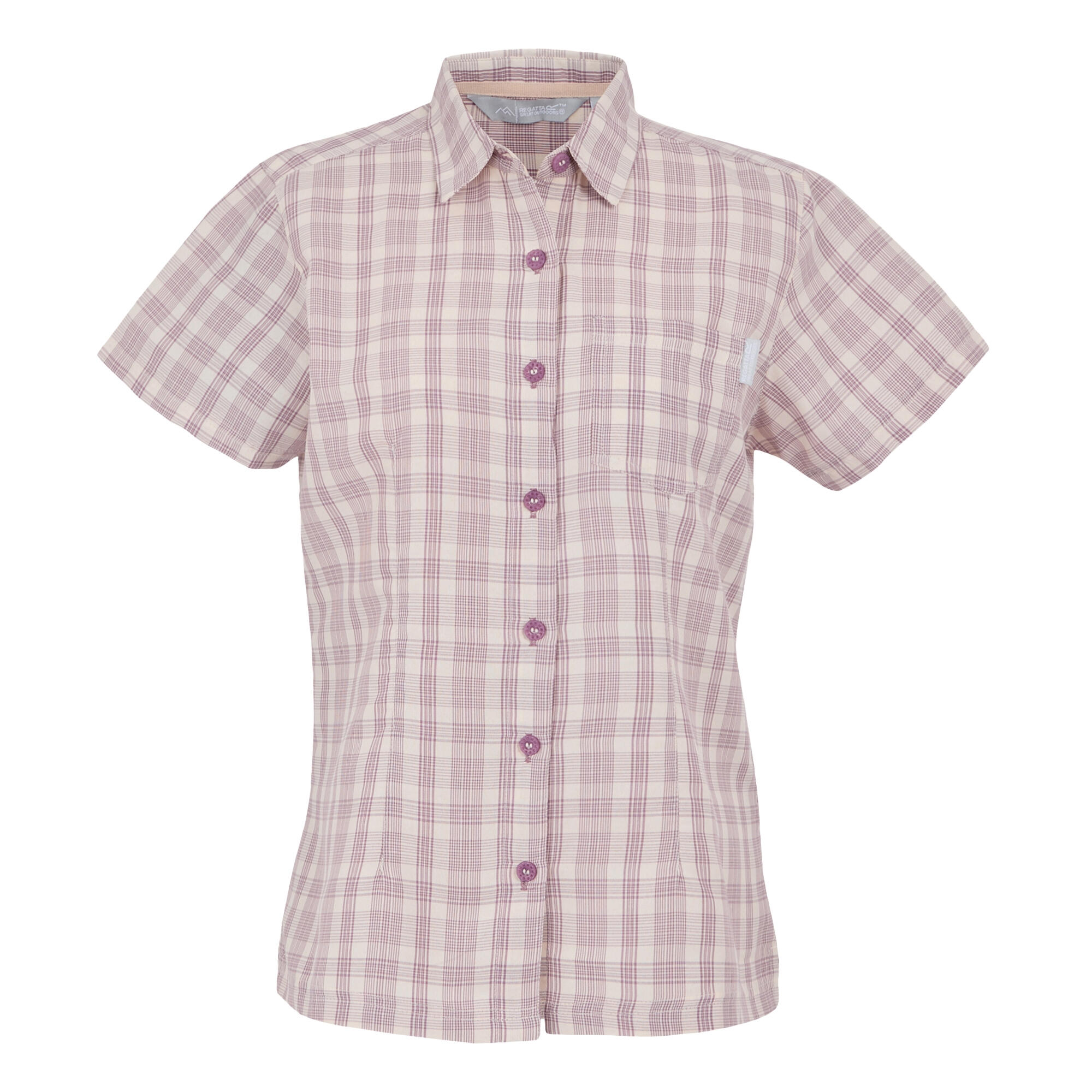 Camisa manga curta axadrezado mindano viii mulher lilas