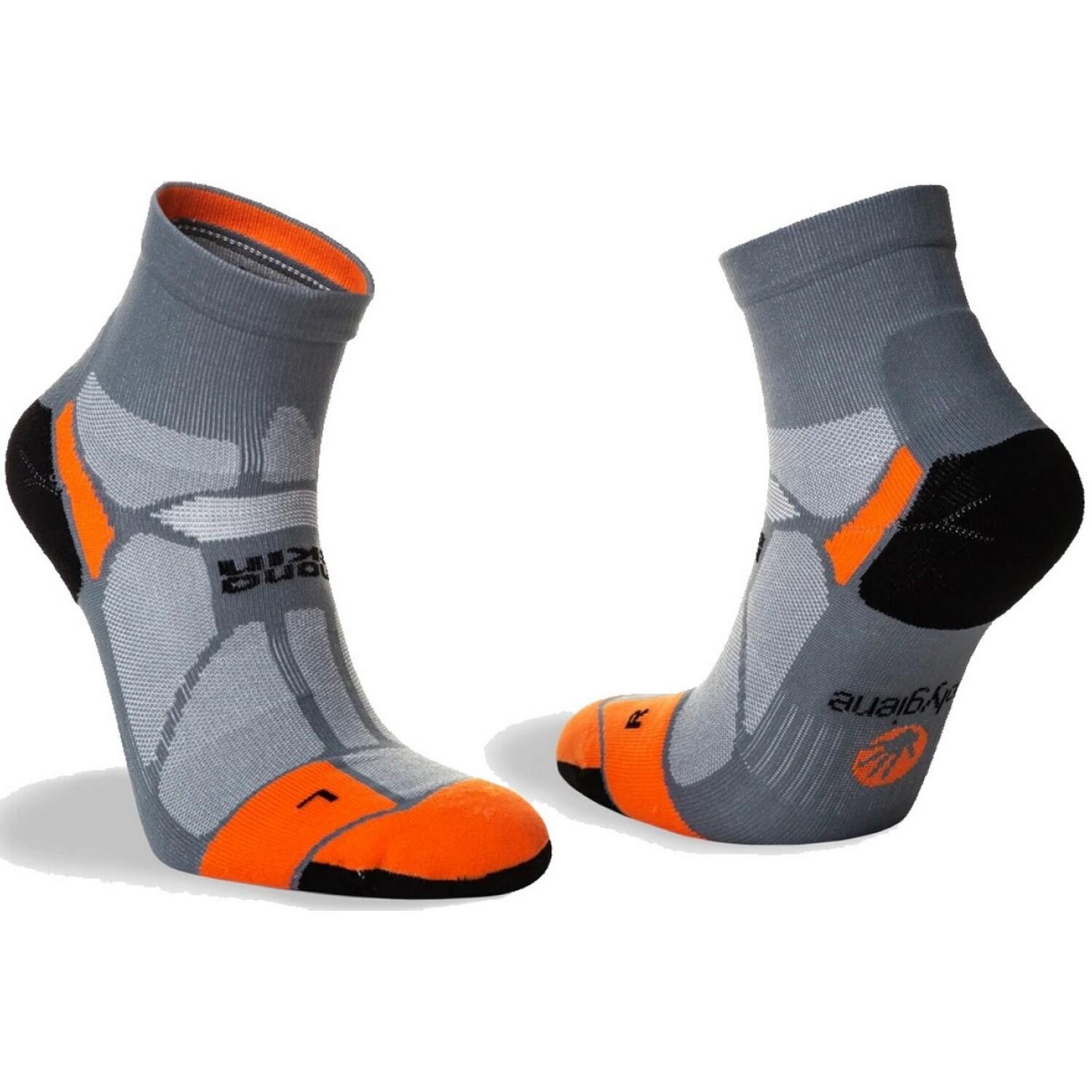Mens Marathon Fresh Ankle Socks (Minimum Grey/Orange) 3/3