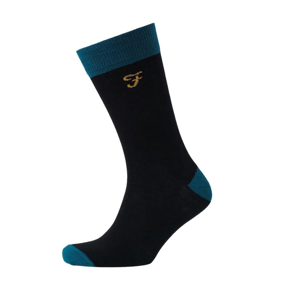 Mens Darby Socks (Pack of 3) (Black/Bottle Green/Light Grey) 4/4