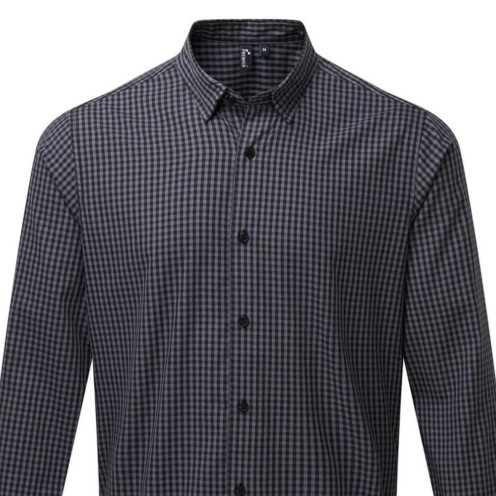 Camisa de manga comprida axadrezada Maxton para homem (Aço/preto) 2/3