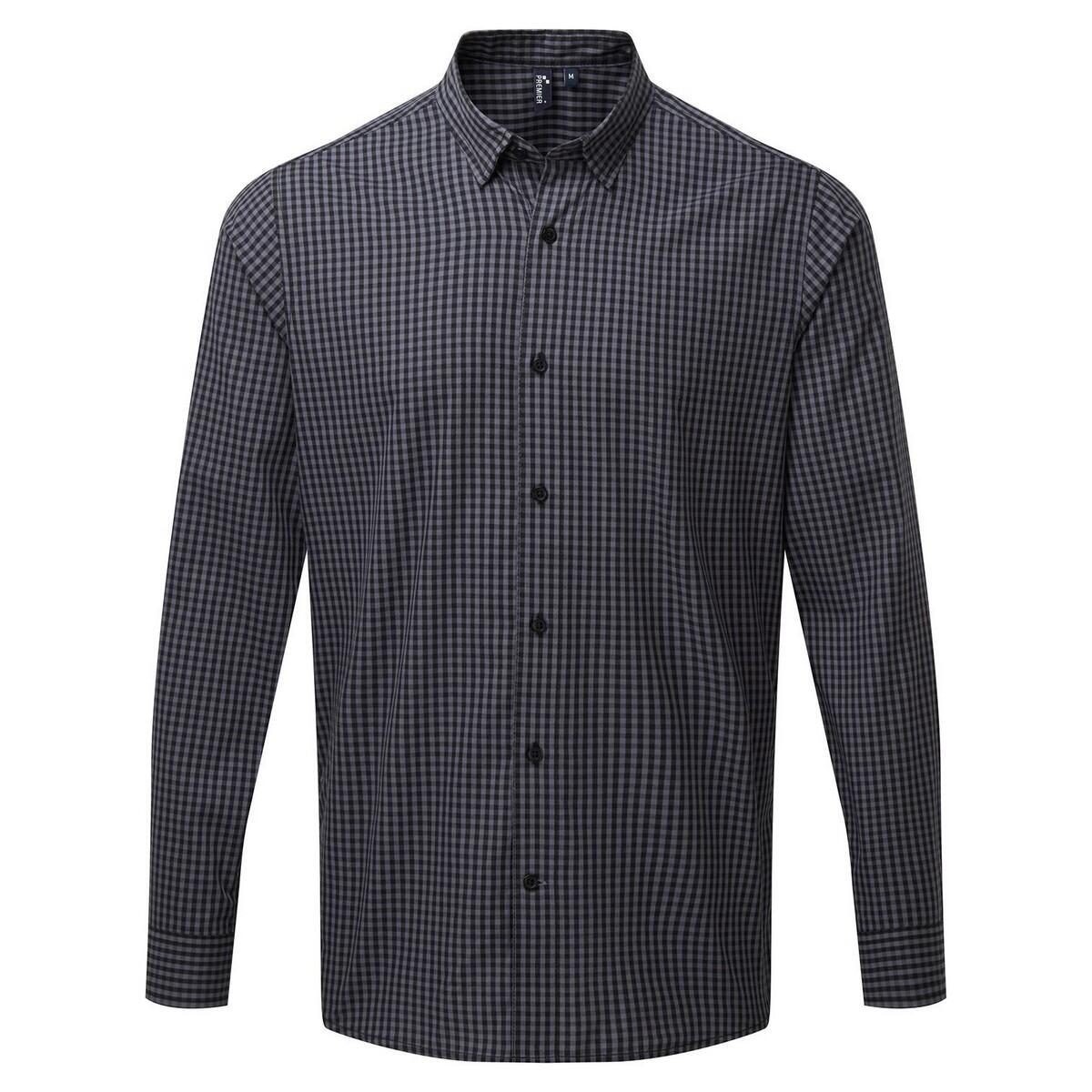 PREMIER Camicia A Quadri Manica Lunga Uomo Premier Maxton Acciaio Nero