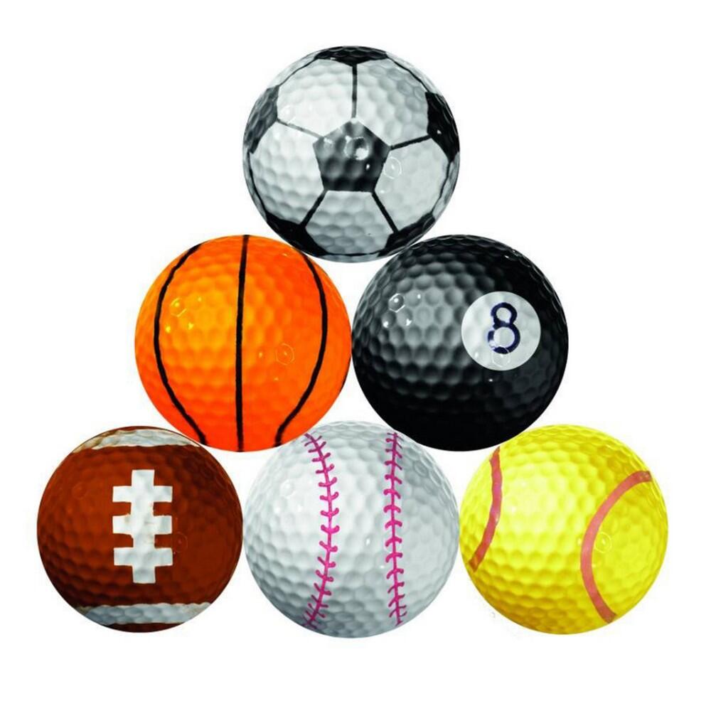 Sports Balls Golf Balls (Pack of 6) (Multicoloured) 1/2
