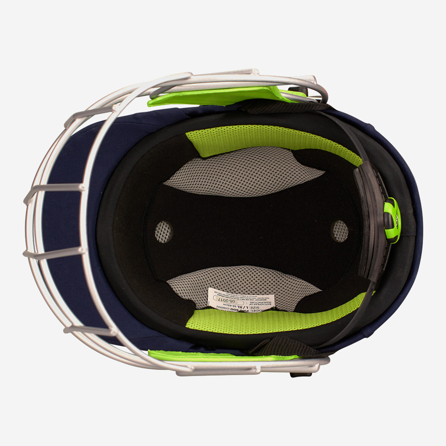 Mens Pro 600F Cricket Helmet (Blue/Green/Silver) 3/3