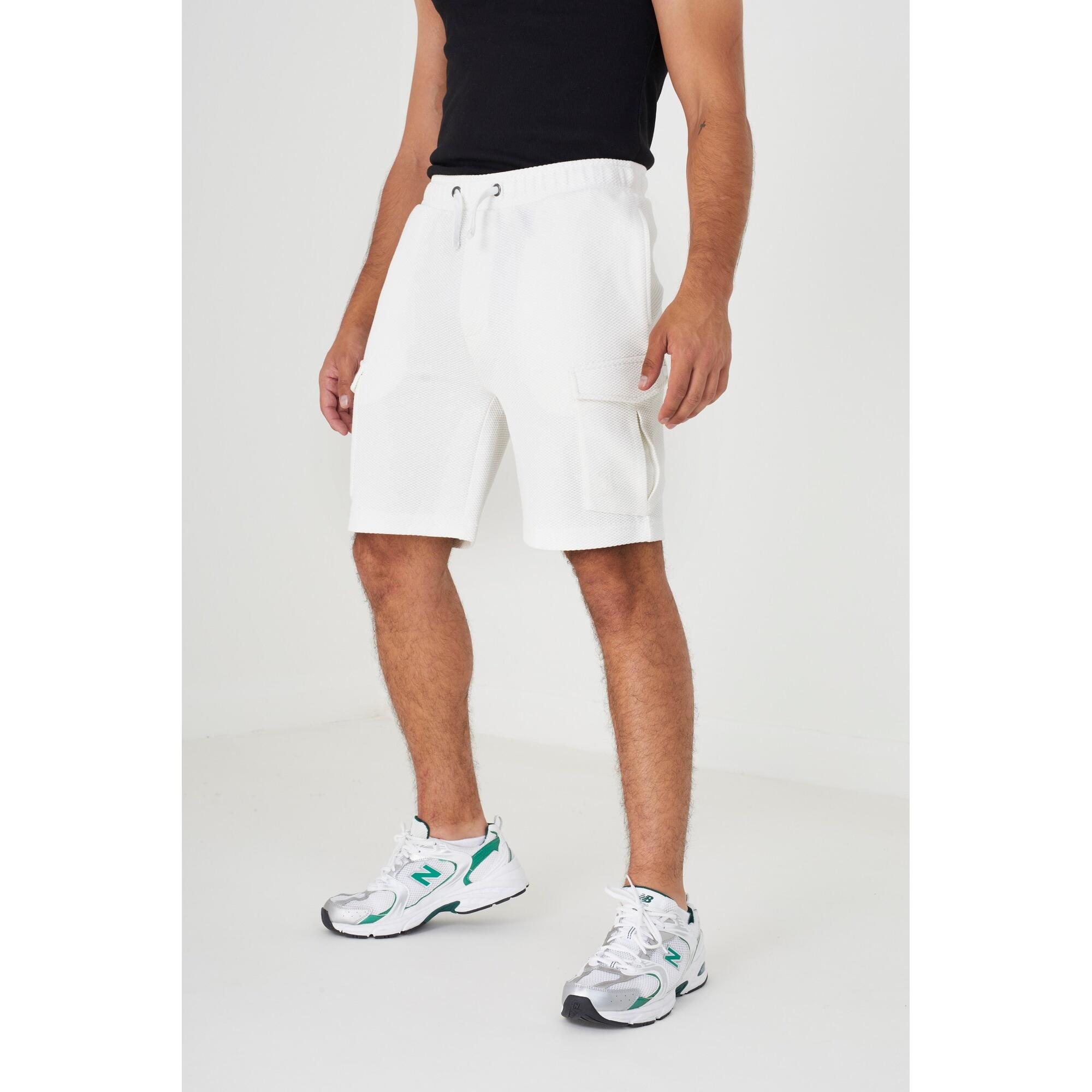 BRAVE SOUL Mens Cadby Textured Cargo Shorts (Cream)