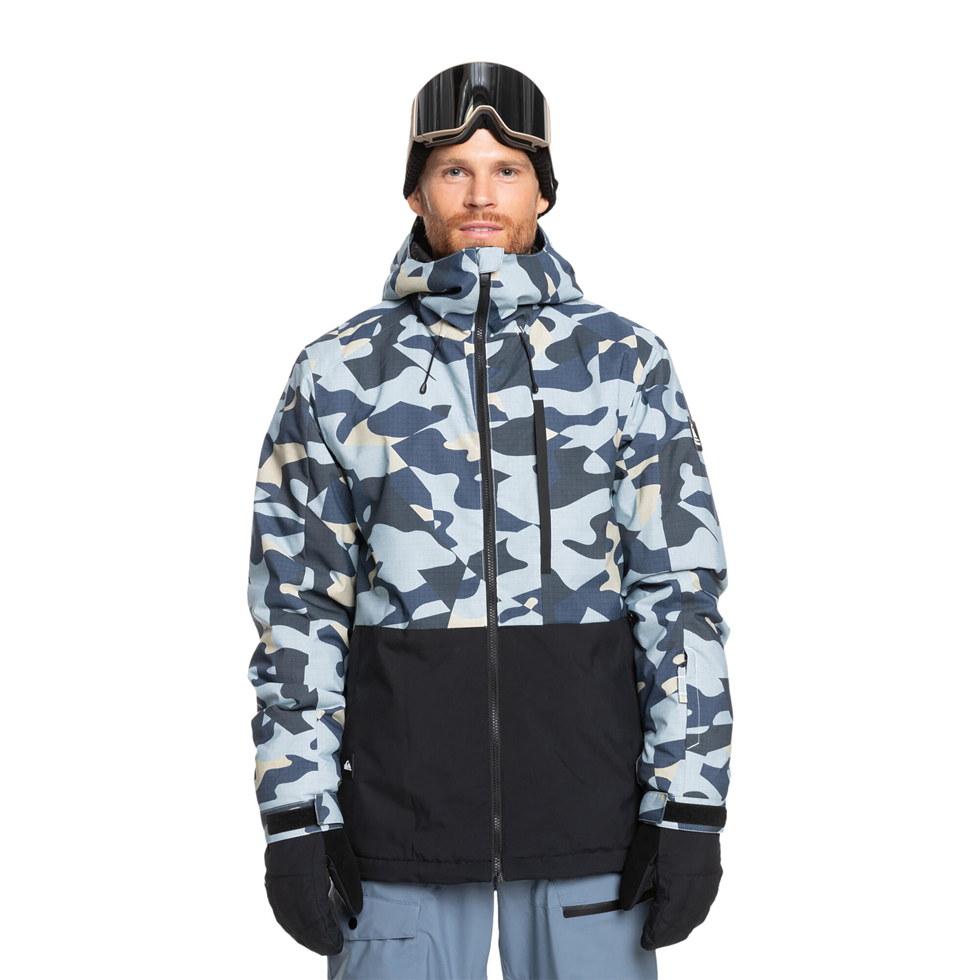 Quiksilver - Veste De Snowboard Quiksilver Mission Printed Block Pour Homme - Blouson - Bleu - S - Decathlon