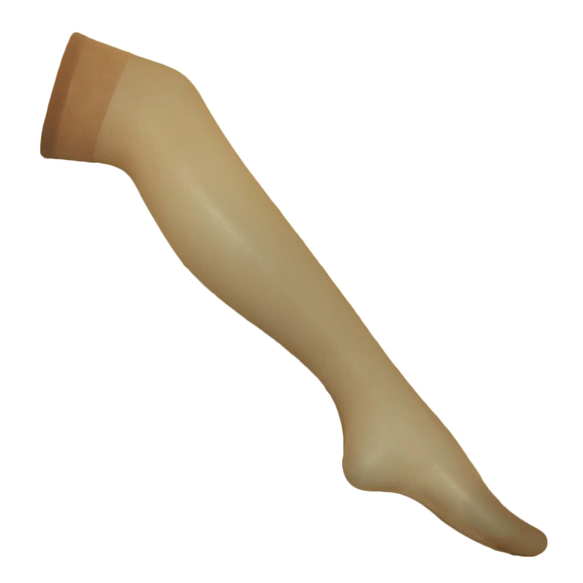 Womens/Ladies Glossy Knee Highs (2 Pairs) (Cool Tan) 3/4