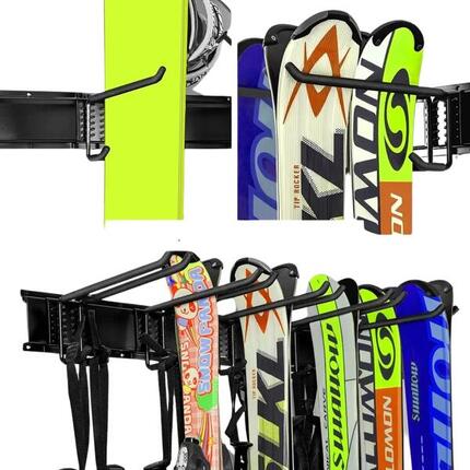 Ski- und Snowboardhalterung mit 6 Schwerlasthaken