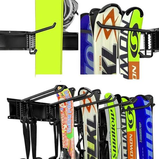 Ski- und Snowboardhalterung mit 6 Schwerlasthaken